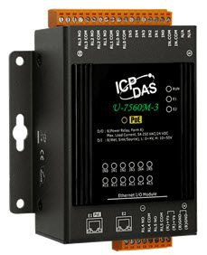 U-7560M-3: moduł I/O OPC UA z 6-kanałowym DI, 6-kanałowym przekaźnikiem i 2-portowym przełącznikiem Ethernet