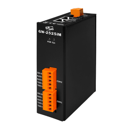 GW-2525iM - Przemysłowa bramka Modbus TCP do RTU/ASCII