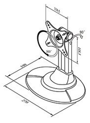 LA-100 - Stojak biurkowy VESA