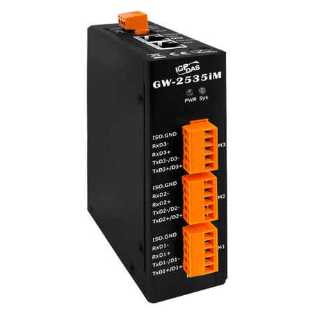 GW-2535iM - Przemysłowa bramka Modbus TCP do RTU/ASCII